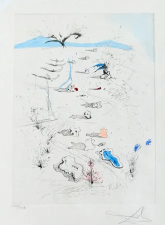 Grabado Dali - La Plage de Sète