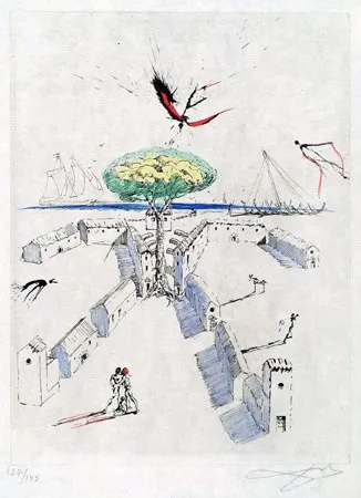 Grabado Dali - La Plage de Sete (The BEach at Sete)