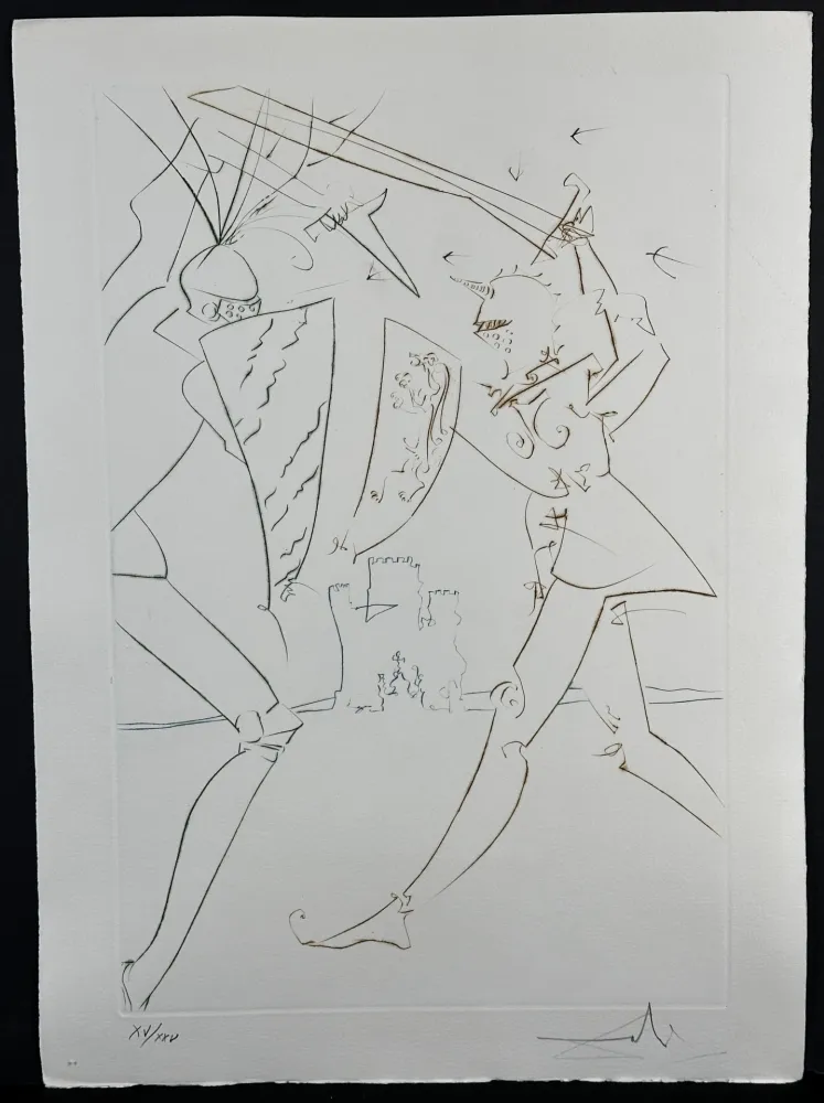 Grabado Dali - La Quete du Graal The Pass of Gadalore