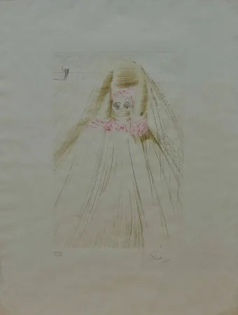 Aguafuerte Dali - La regina con la tunica di seta