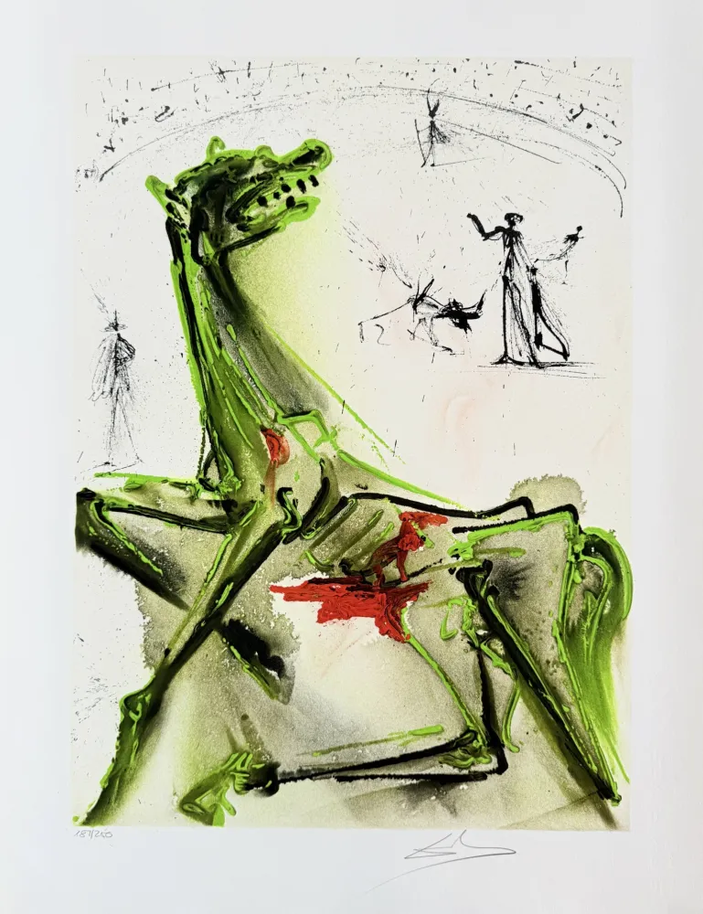 Litografía Dali - La victime de la Fête, Victim of the bullfight