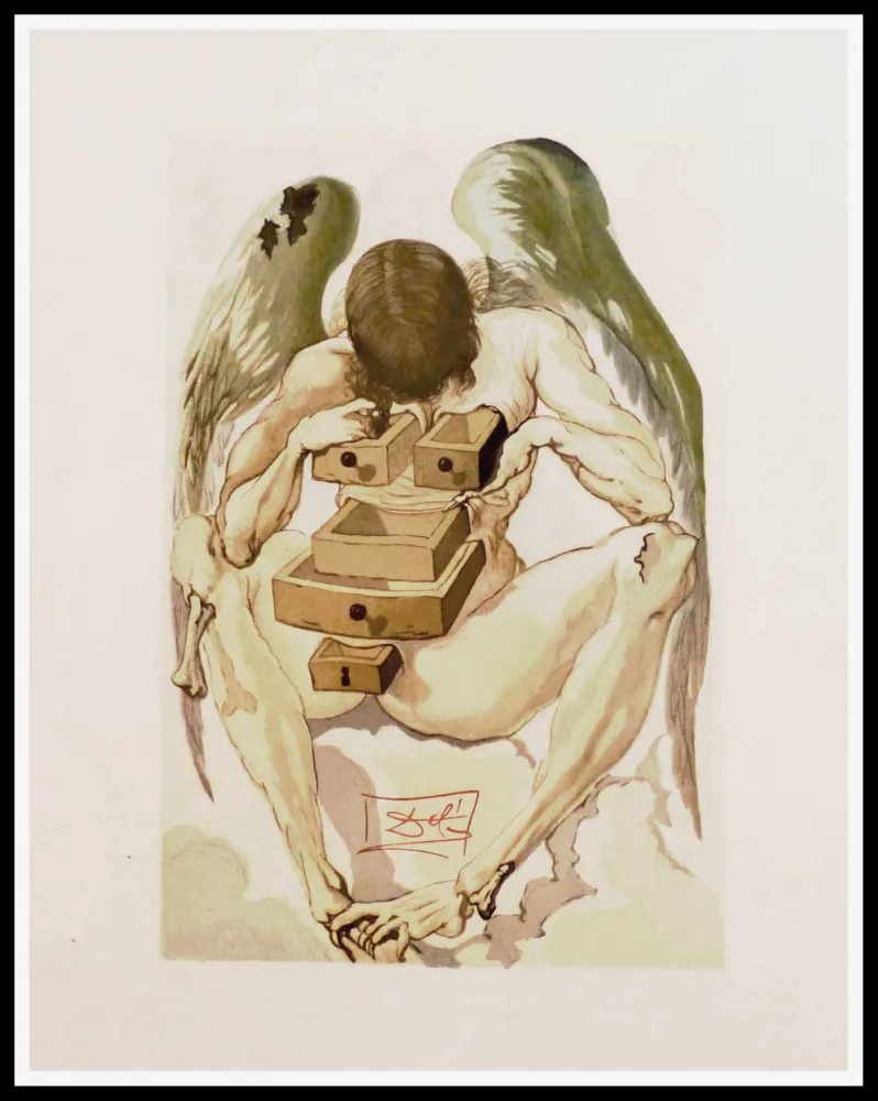 Grabado En Madera Dali - L'ANGE DECHU