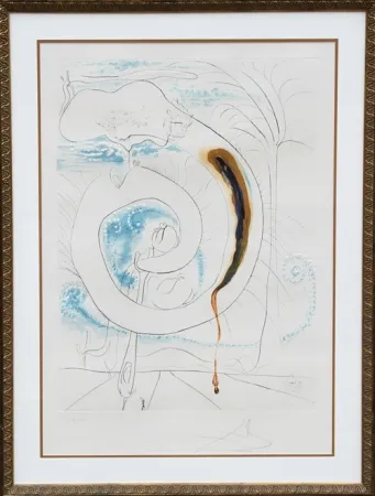 Grabado Dali - Le Cercle Visceral du Cosmos from La Conquete du Cosmos