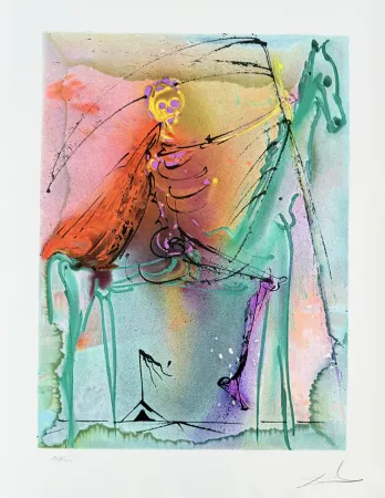 Litografía Dali - Le chavelier de la mort