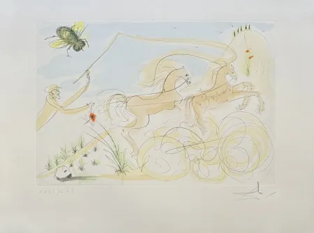 Grabado Dali - Le cheval et la mouche (La mouche du coche), 1974