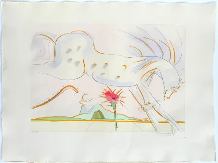 Aguafuerte Dali - Le Cheval et le Loup (The Horse and the Wolf)