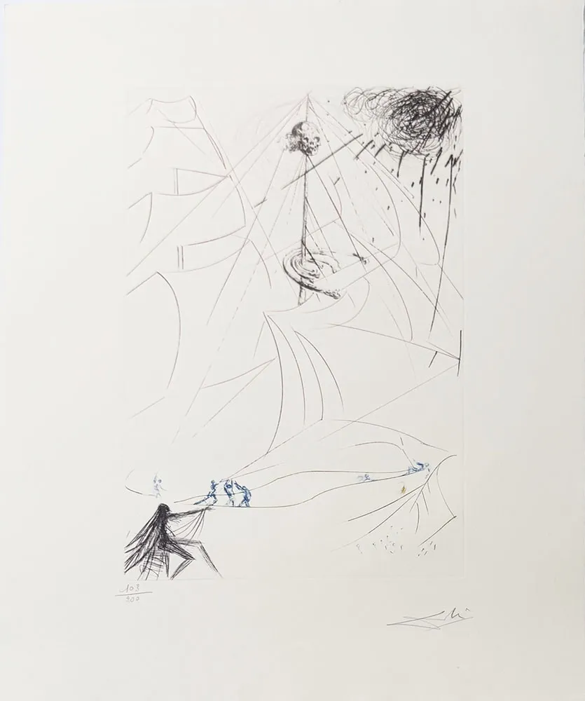 Grabado Dali - Le vaisseau fantôme - Hommage à Richard Wagner
