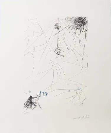 Grabado Dali - Le vaisseau fantôme - Hommage à Richard Wagner