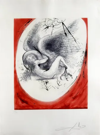 Aguafuerte Dali - Leda