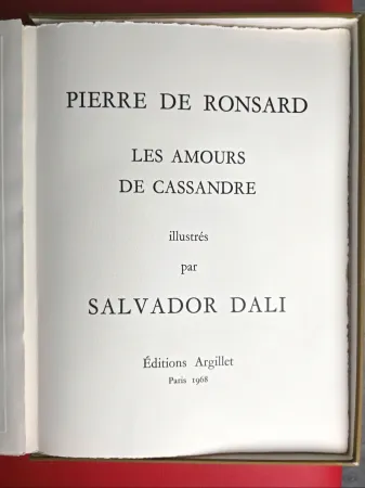 Libro Ilustrado Dali - Les Amours de Cassandre 1968- Mint Condition 