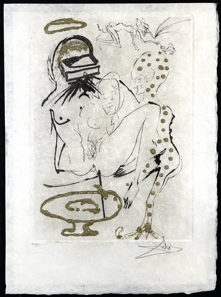 Grabado Dali - Les Amours Jaunes Duel with Camelias