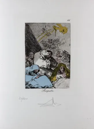 Grabado Dali - Les Caprices de Goya Rasputin