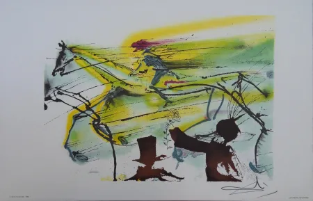 Litografía Dali - Les Chevaux, le Cheval de Course