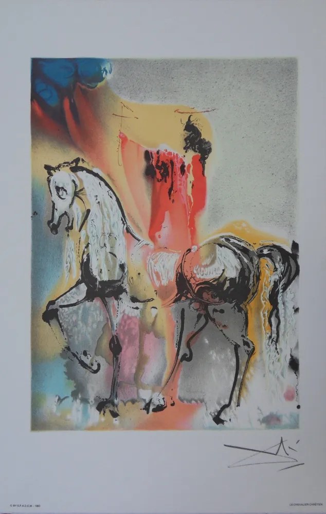 Litografía Dali - Les Chevaux, le Chevalier Chrétien