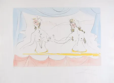 Aguafuerte Dali - Les Dames de la Renaissance - Ladies of the Renaissance (suite Mythologique Nouvelle/New Mythological)