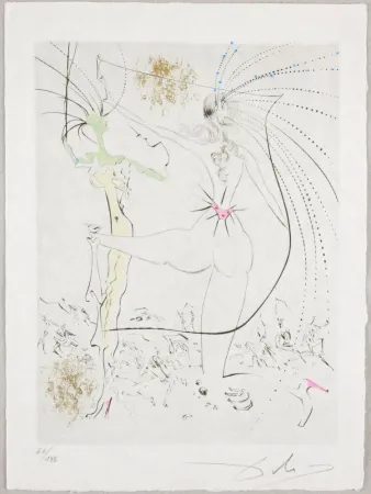 Aguafuerte Dali - Les Fesses piquantes, Piquant Buttocks