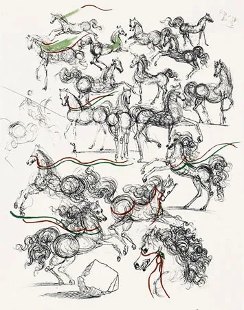 Grabado Dali - Les Petits Chevaux (Small Horses)