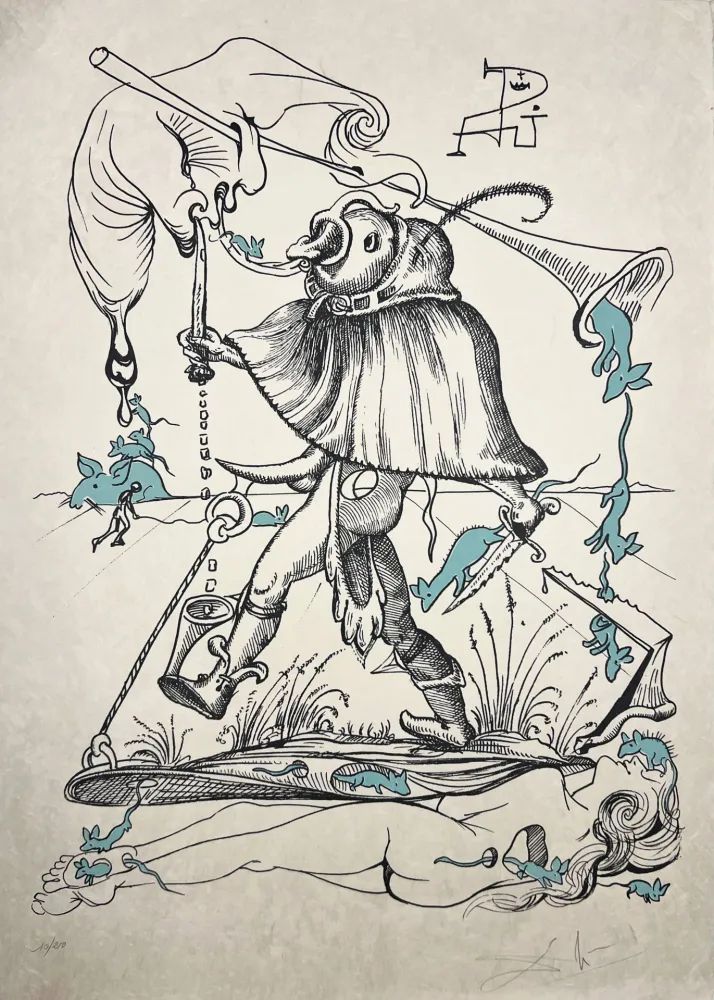 Litografía Dali - Les Songes Drôlatiques de Pantagruel, Planche VI