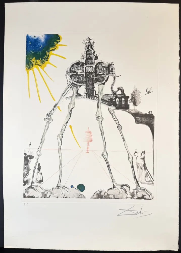 Grabado Dali - Memories of Surrealism Space Elephant