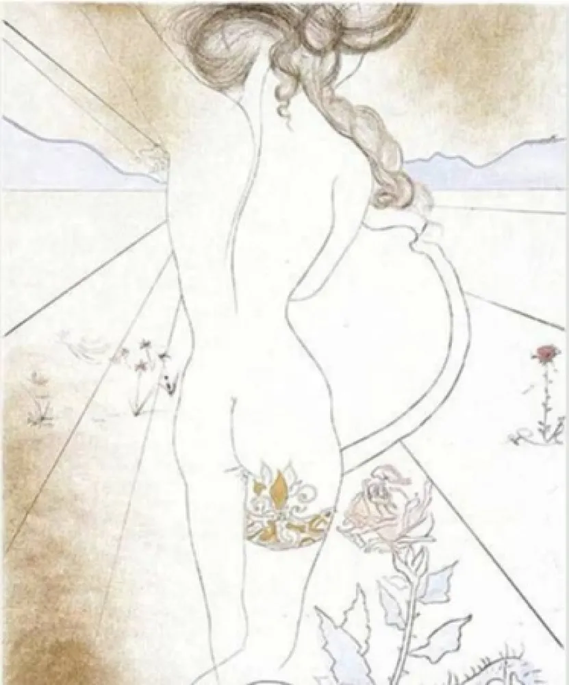 Grabado Dali - Nu a la Jarretiere (Nude with Garter)