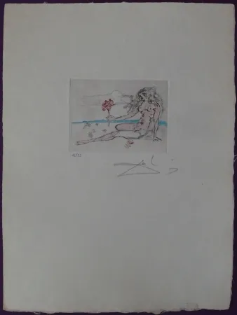 Aguafuerte Dali - Nude with rose