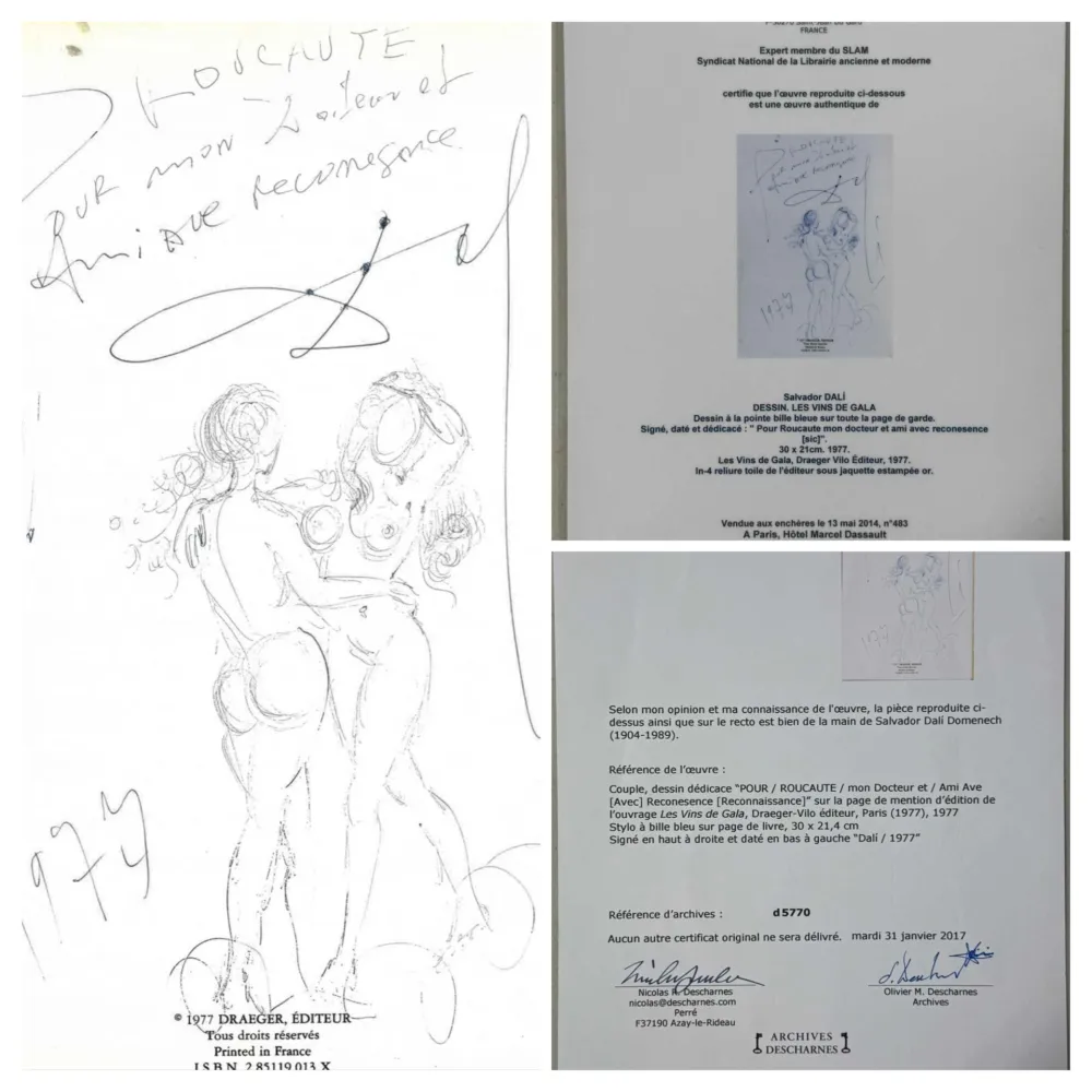 Libro Ilustrado Dali - Original Drawing- Nude Couple 