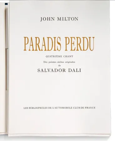 Libro Ilustrado Dali - Paradis Perdu/ Milton