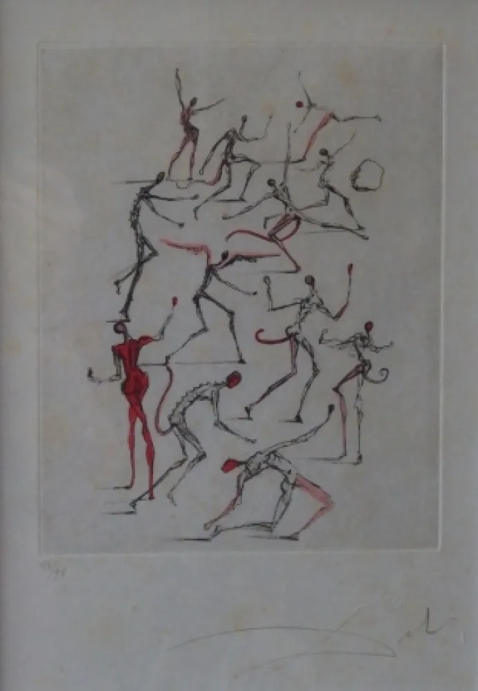 Aguafuerte Dali - Poèmes de Mao Tse-Toung : les Démons