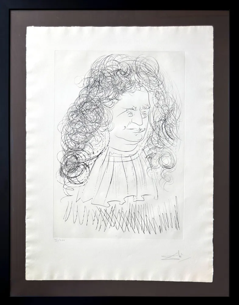 Aguafuerte Dali - Portrait of la Fontaine