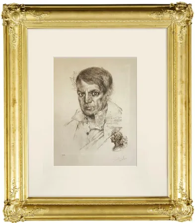 Punta Seca Dali - Portrait of picasso