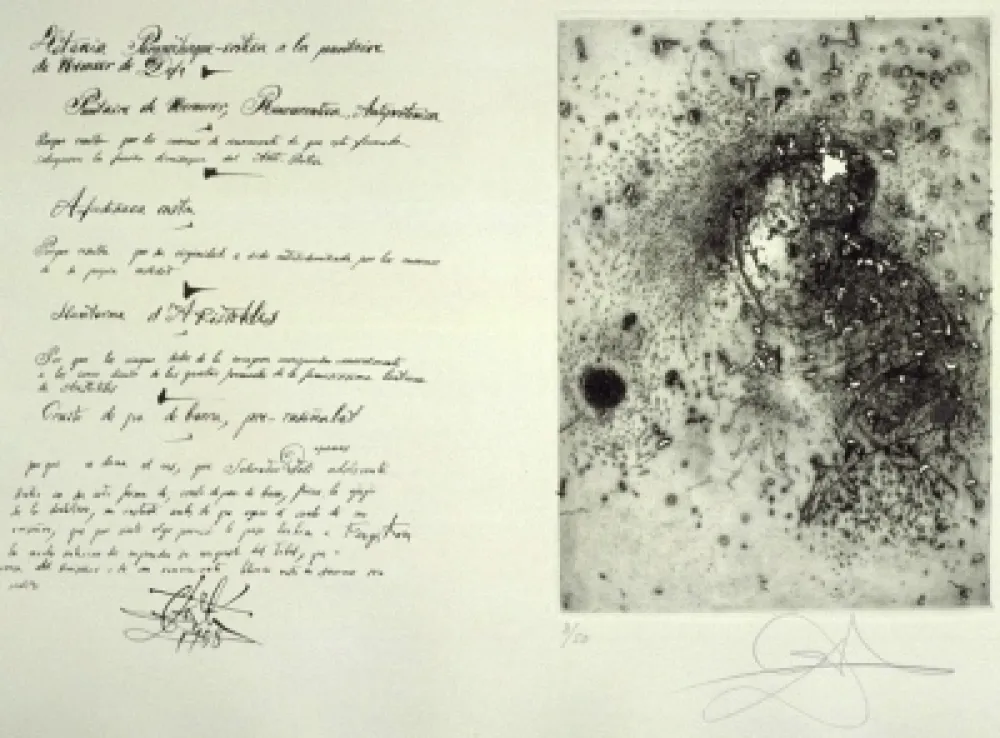 Grabado Dali - Puntaire de Vermeer (La Dentellière)