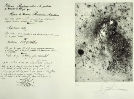 Grabado Dali - Puntaire de Vermeer (La Dentellière)