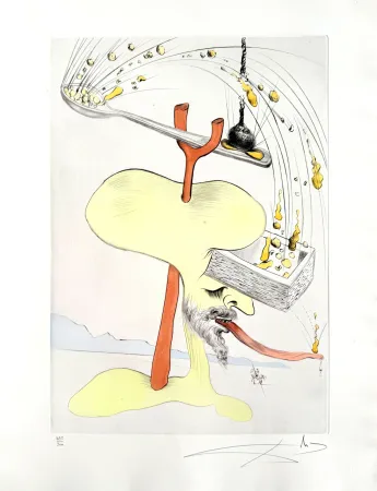 Aguafuerte Dali - Quevedos Visioner, Planche I