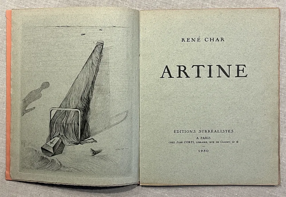 Libro Ilustrado Dali - René Char. ARTINE. Avec une gravure de Salvador DALI (1930)