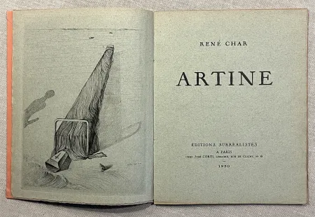 Libro Ilustrado Dali - René Char. ARTINE. Avec une gravure de Salvador DALI (1930)