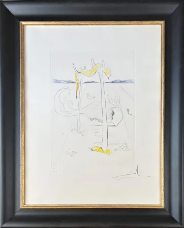 Punta Seca Dali - Salvador Dalí (1904-1989) - Color drypoint etching on Arches paper - 1973