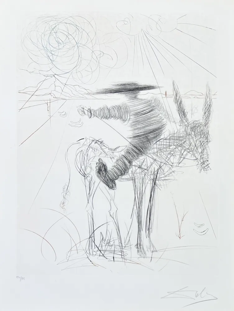 Punta Seca Dali - Salvador Dalí (1904-1989) - Drypoint etching on Lana paper - 1970