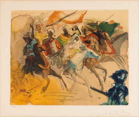 Litografía Dali - Salvador Dalì (1904–1989) - La bataille de Tétouan - lithograph on paper - 1971