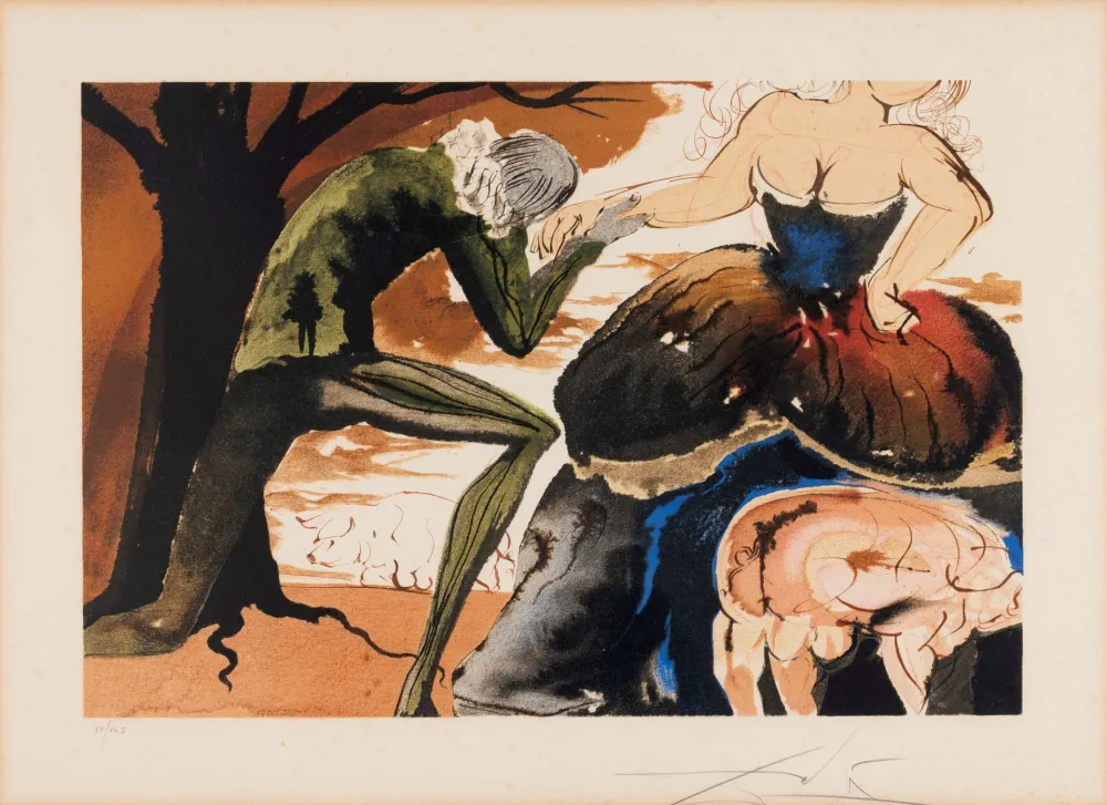 Litografía Dali - Salvador Dalí (1904–1989) - Le baise-maine - Lithograph on paper - 1971