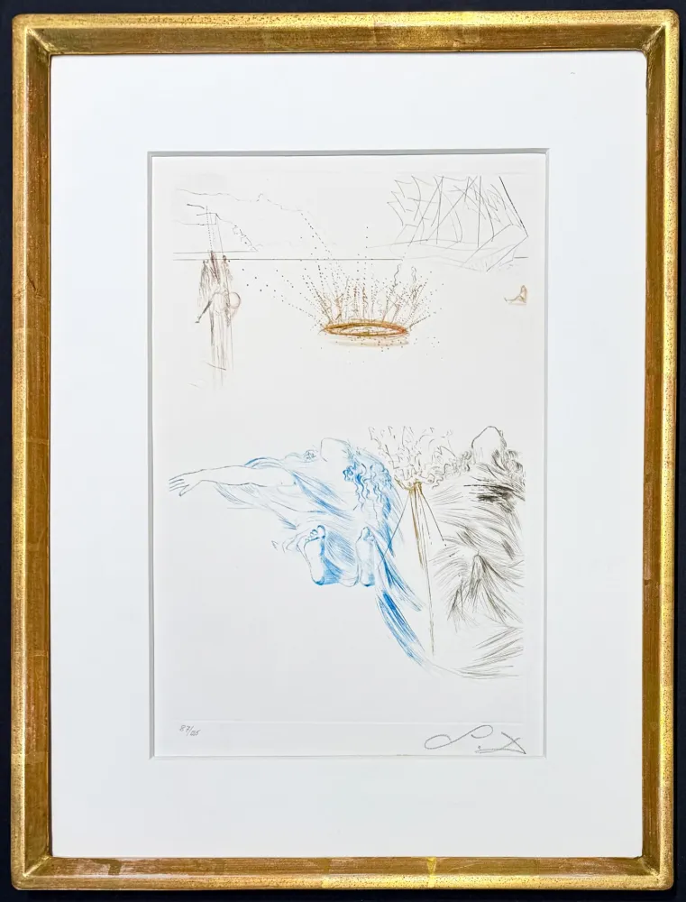 Grabado Dali - Salvador Dalí (1904–1989) – Le Testament de Tristan – Colour-printed drypoint etching – 1970