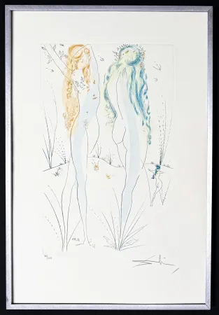 Grabado Dali - Salvador Dalí (1904–1989) – Return, O Shulamite – Etching with stencil and gilding on Arches paper – 1971