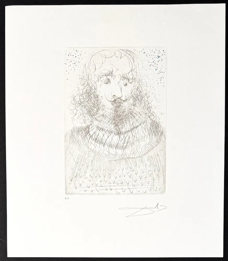 Grabado Dali - Salvador Dalí (1904–1989) - Shakespeare - Drypoint etching on Rives Paper - 1968