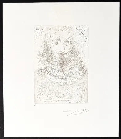 Grabado Dali - Salvador Dalí (1904–1989) - Shakespeare - Drypoint etching on Rives Paper - 1968