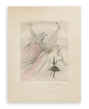 Grabado Dali - Salvador Dalí (1904–1989) - Terpsichore - Hand-coloured drypoint etching on Arches paper - 1971
