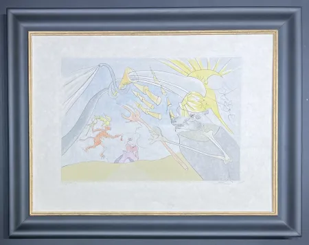 Punta Seca Dali - Salvador Dalì (1904-1989) - The Elephant and Jupiter's Monkey - Drypoint etching with stencil - 1974