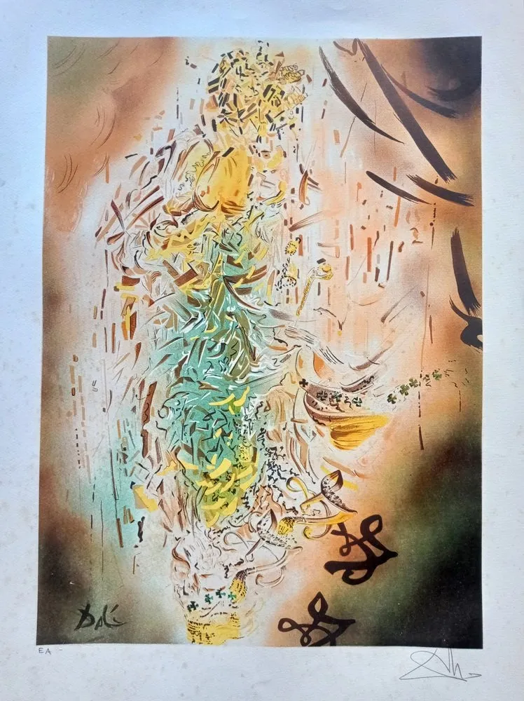 Litografía Dali - Salvador Dali, Cosmic Madonna, Beautiful surrealist handsigned composition, cca 1970