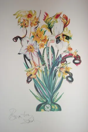 Litografía Dali - Salvador Dali Daffodils of Love (surrealistic flowers)