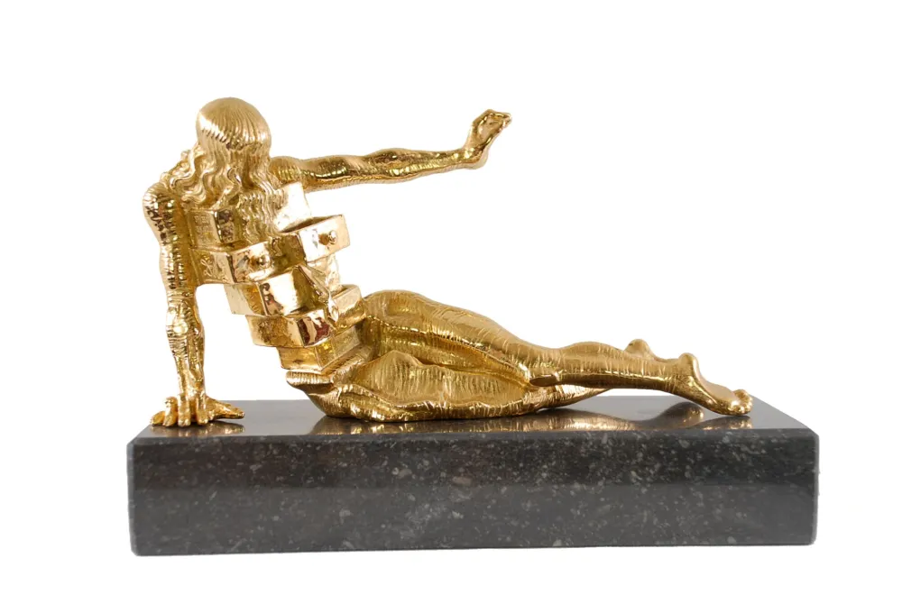 Múltiple Dali - Salvador DALI s/n Bronze SCULPTURE The Anthropomorphic Cabinet 1982 gilded 24K