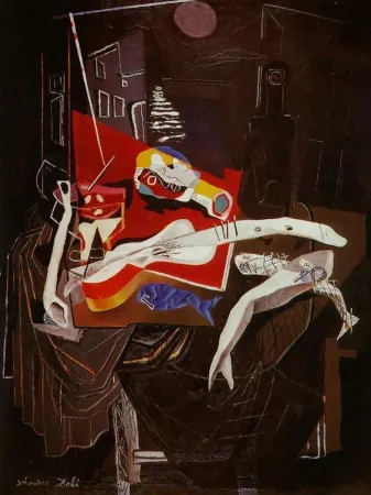 Múltiple Dali - Still Life By The Light of The Moon Tapestry Nature Morte au Clair De Lune 