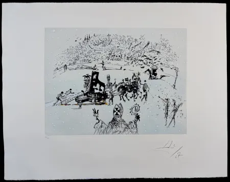 Grabado Dali - Tauramachie Surrealiste The Piano in The Snow